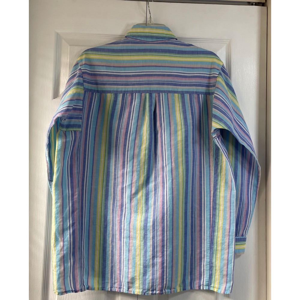 J Mclaughlin Fallon Linen Striped Pullover Button… - image 3